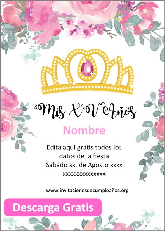 Invitaciones de Xv Años cumpleaños